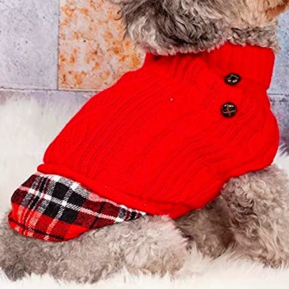 Kyeese Dog Kyeese Dog Sweater With Leash Hole Dog Turtleneck